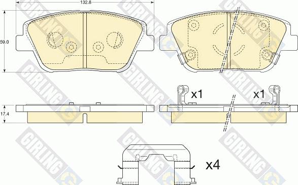 Girling 6135405 - Тормозные колодки, дисковые, комплект autosila-amz.com