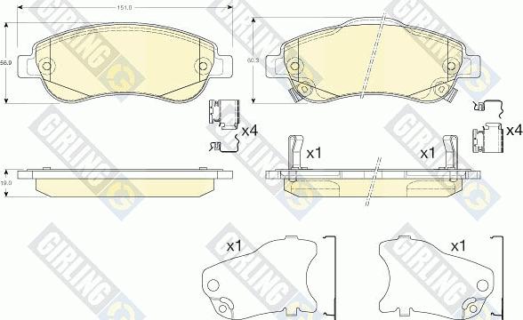 Girling 6135593 - Тормозные колодки, дисковые, комплект autosila-amz.com