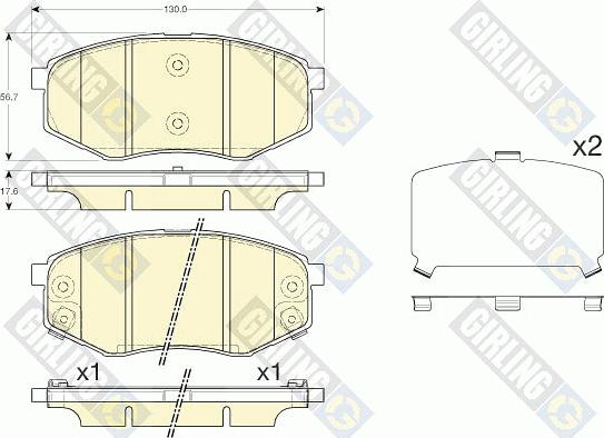 Girling 6135535 - Тормозные колодки, дисковые, комплект autosila-amz.com