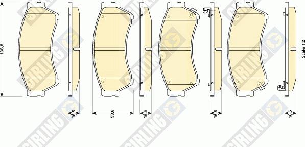 Girling 6135019 - Тормозные колодки, дисковые, комплект autosila-amz.com