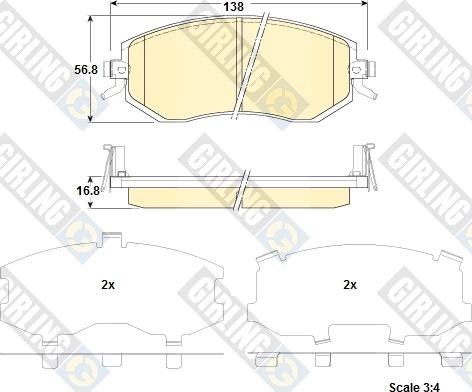 Girling 6135199 - Тормозные колодки, дисковые, комплект autosila-amz.com