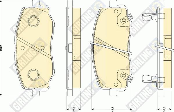 Girling 6135109 - Колодки тормозные передние HYUNDAI i20 08- autosila-amz.com