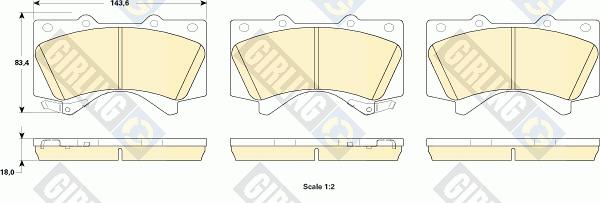 Girling 6135249 - Колодки тормозные TOYOTA LAND CRUISER J200 4.5D/4.7 07-/LEXUS LX570 08- передние 6135249 autosila-amz.com