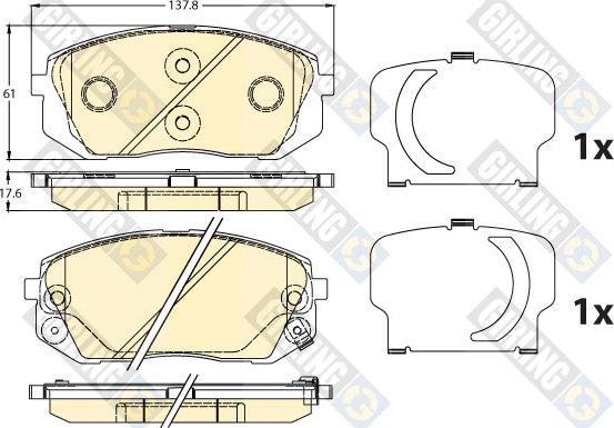 Girling 6136476 - Тормозные колодки, дисковые, комплект autosila-amz.com