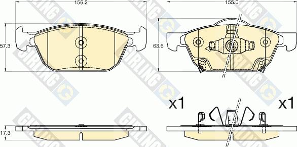 Girling 6136006 - Тормозные колодки, дисковые, комплект autosila-amz.com