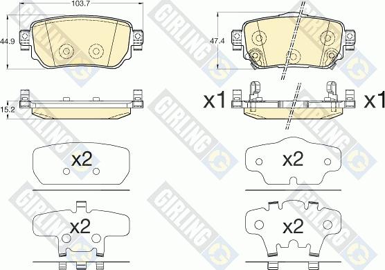 Girling 6136171 - Тормозные колодки, дисковые, комплект autosila-amz.com