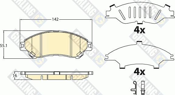 Girling 6136336 - Тормозные колодки, дисковые, комплект autosila-amz.com