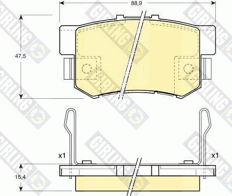 Girling 6131549 - Тормозные колодки, дисковые, комплект autosila-amz.com