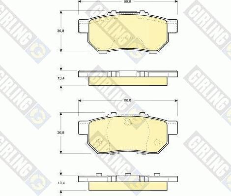 Girling 6131139 - Тормозные колодки, дисковые, комплект autosila-amz.com