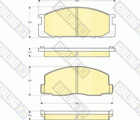 Girling 6131309 - Тормозные колодки, дисковые, комплект autosila-amz.com