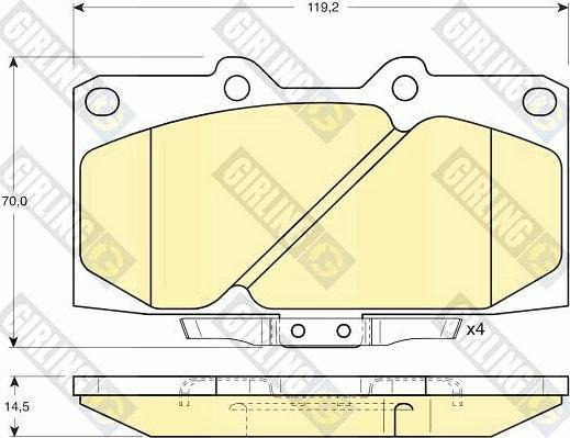 Girling 6131319 - Тормозные колодки, дисковые, комплект autosila-amz.com