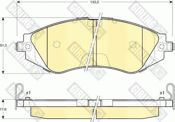 Girling 6131719 - Тормозные колодки, дисковые, комплект autosila-amz.com