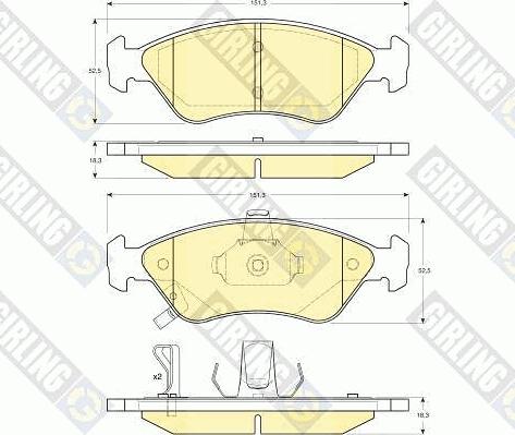 Girling 6131732 - Тормозные колодки, дисковые, комплект autosila-amz.com