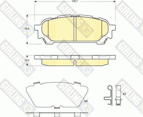 Girling 6133959 - Тормозные колодки, дисковые, комплект autosila-amz.com