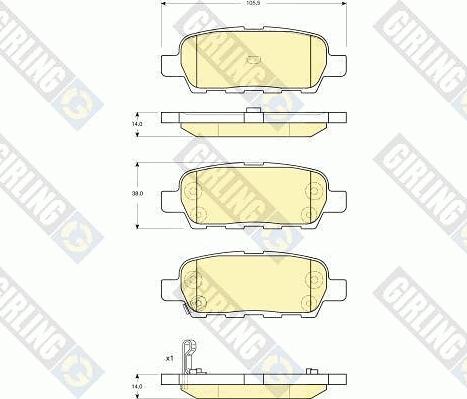 Girling 6133939 - Тормозные колодки, дисковые, комплект autosila-amz.com