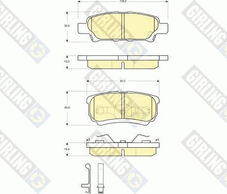 Girling 6133419 - Тормозные колодки, дисковые, комплект autosila-amz.com