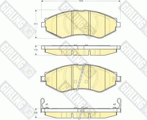 Girling 6133479 - Тормозные колодки, дисковые, комплект autosila-amz.com