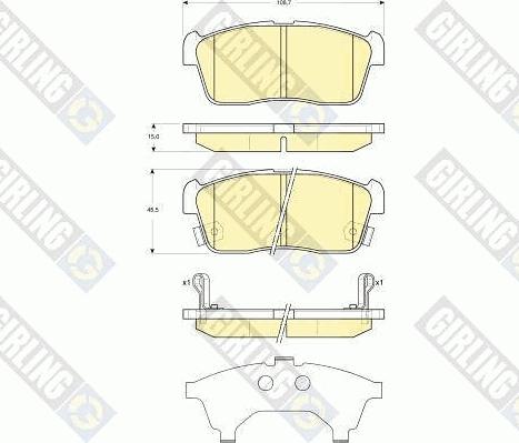 Girling 6133519 - Тормозные колодки, дисковые, комплект autosila-amz.com