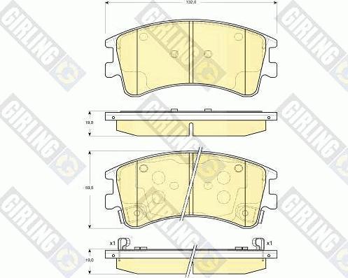 Girling 6133109 - Тормозные колодки, дисковые, комплект autosila-amz.com