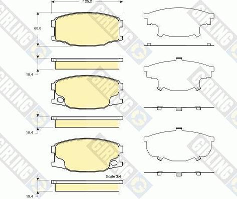 Girling 6133889 - Тормозные колодки, дисковые, комплект autosila-amz.com