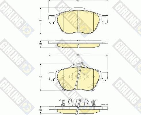 Girling 6133352 - Тормозные колодки, дисковые, комплект autosila-amz.com