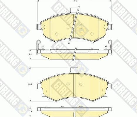 Girling 6133789 - Тормозные колодки, дисковые, комплект autosila-amz.com