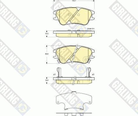 Girling 6133779 - Тормозные колодки, дисковые, комплект autosila-amz.com