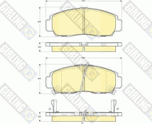 Girling 6132409 - Тормозные колодки, дисковые, комплект autosila-amz.com