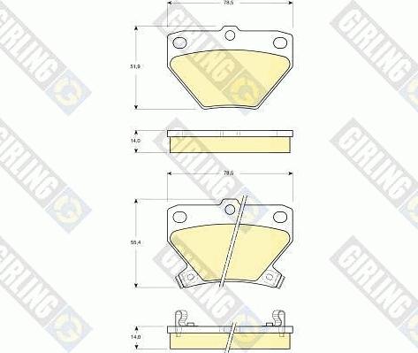 Girling 6132439 - Тормозные колодки, дисковые, комплект autosila-amz.com