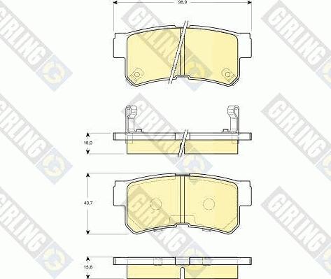 Girling 6132589 - Тормозные колодки, дисковые, комплект autosila-amz.com