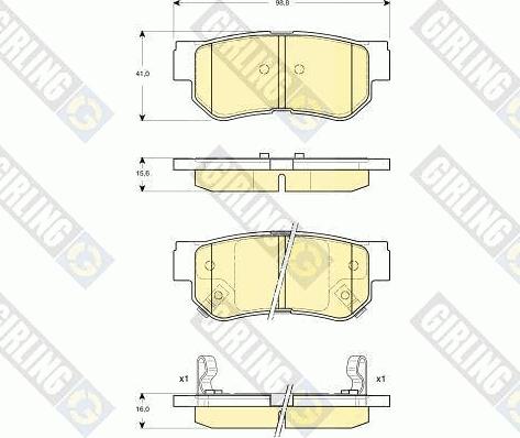 Girling 6132849 - Тормозные колодки, дисковые, комплект autosila-amz.com