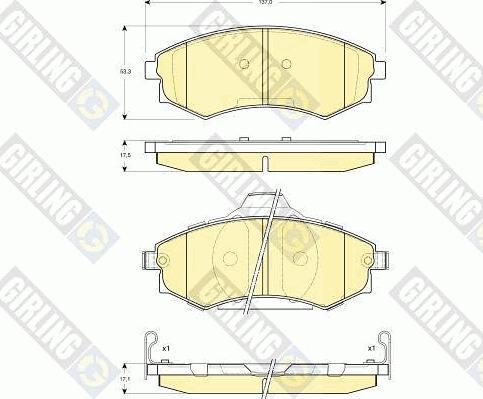 Girling 6132839 - Тормозные колодки, дисковые, комплект autosila-amz.com