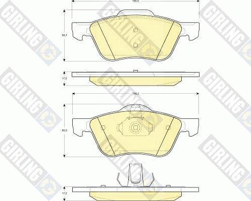 Girling 6132722 - Тормозные колодки, дисковые, комплект autosila-amz.com