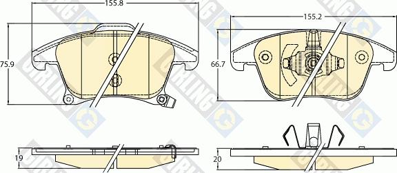 Girling 6120922 - Тормозные колодки, дисковые, комплект autosila-amz.com