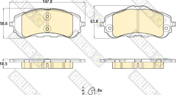 Girling 6120443 - Тормозные колодки, дисковые, комплект autosila-amz.com