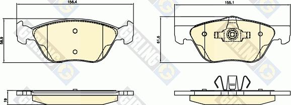 Girling 6120672 - Тормозные колодки, дисковые, комплект autosila-amz.com