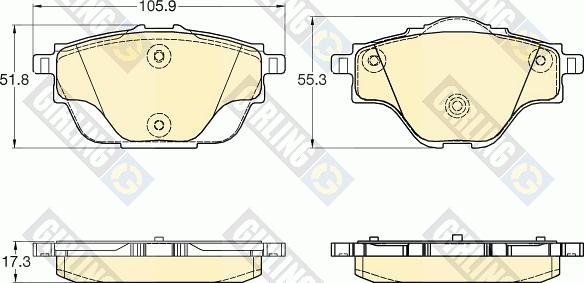 Girling 6120344 - Тормозные колодки, дисковые, комплект autosila-amz.com