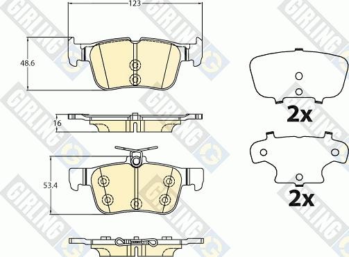 Girling 6121331 - Колодки тормозные FORD MONDEO V 14- задние autosila-amz.com