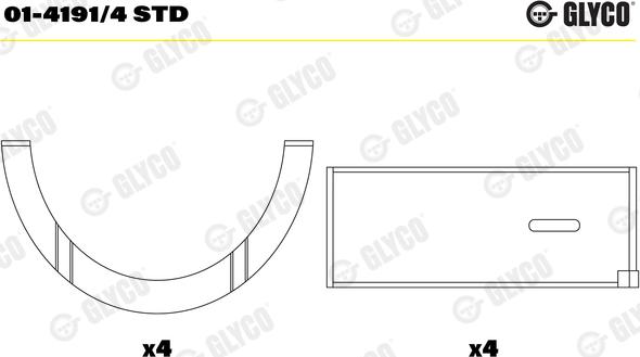 Glyco 01-4191/4 STD - Шатунный подшипник autosila-amz.com