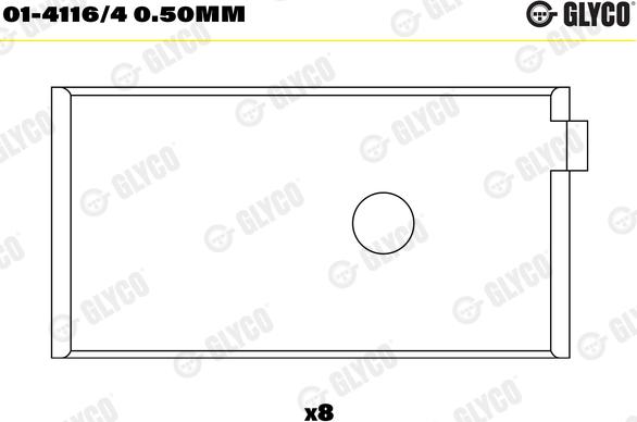 Glyco 01-4116/4 0.50mm - Шатунный подшипник autosila-amz.com