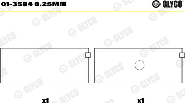 Glyco 01-3584 0.25mm - Шатунный подшипник autosila-amz.com