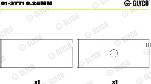 Glyco 01-3771 0.25mm - Шатунный подшипник autosila-amz.com