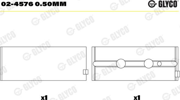 Glyco 02-4576 0.50mm - Подшипник коленвала autosila-amz.com