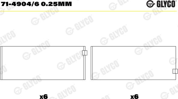 Glyco 71-4904/6 0.25mm - Шатунный подшипник autosila-amz.com