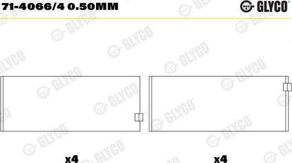 Glyco 71-4066/4 0.50mm - Шатунный подшипник autosila-amz.com