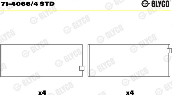 Glyco 71-4066/4 STD - Шатунный подшипник autosila-amz.com