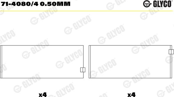 Glyco 71-4080/4 0.50mm - Шатунный подшипник autosila-amz.com