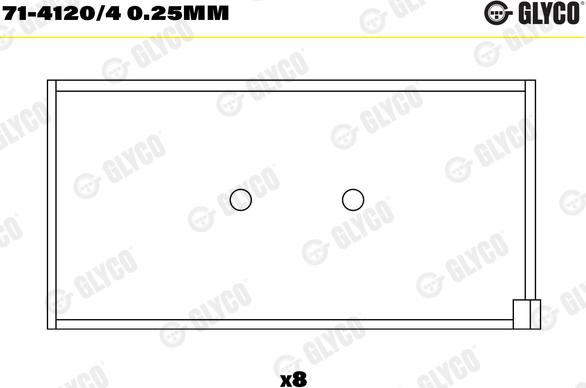 Glyco 71-4120/4 0.25mm - Шатунный подшипник autosila-amz.com