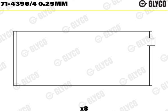 Glyco 71-4396/4 0.25mm - Шатунный подшипник autosila-amz.com