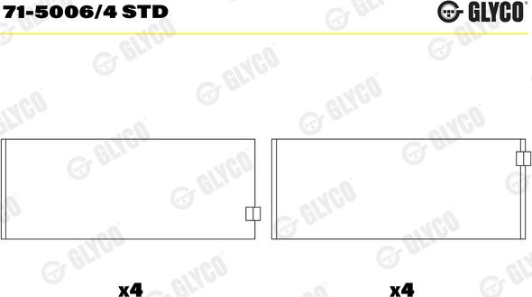 Glyco 71-5006/4 STD - Шатунный подшипник autosila-amz.com